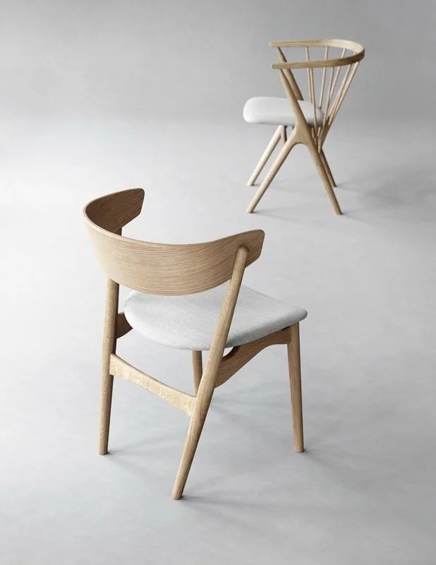 Sibast Sedia No 7, Rovere Saponato - Tessuto Grigio 2 Sibast Sedia No 7, Rovere Saponato - Tessuto Grigio - immagine 2