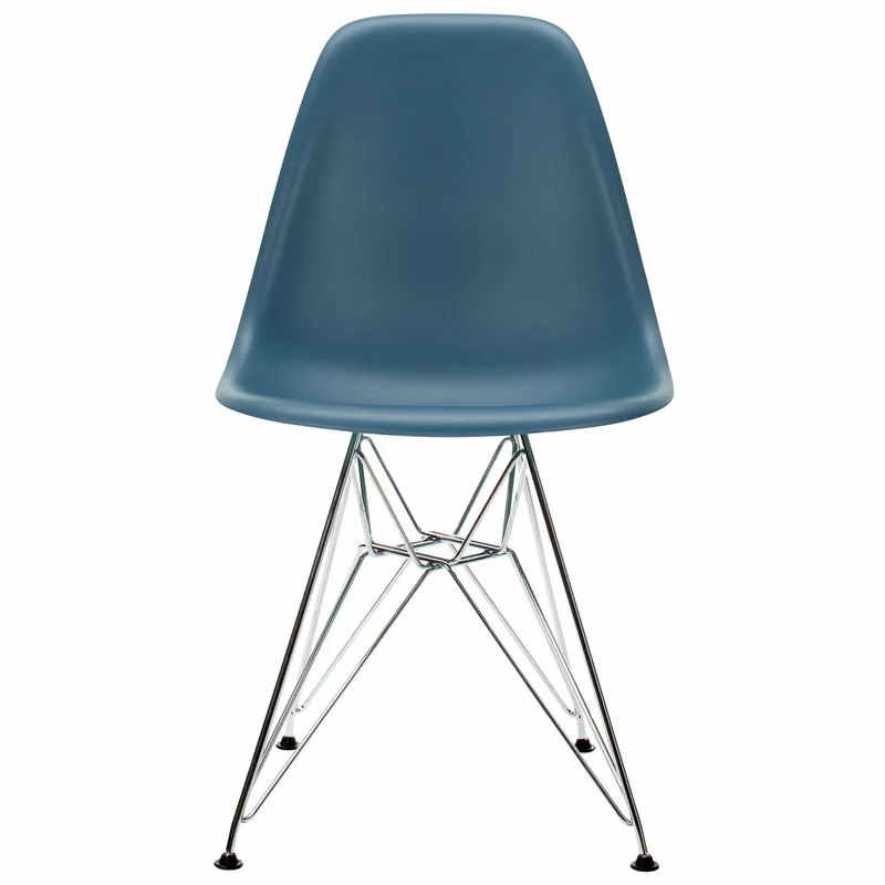 Vitra Sedia Eames DSR, Sea Blue - Cromo 1 Vitra Sedia Eames DSR, Sea Blue - Cromo