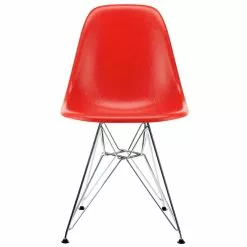 Vitra Sedia Eames DSR Fiberglass, Classic Red - Cromo