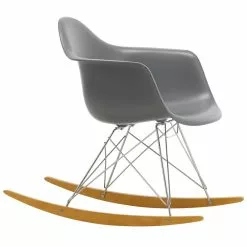 Vitra Sedia A Dondolo Eames RAR, Granite Grey - Cromo - Acero