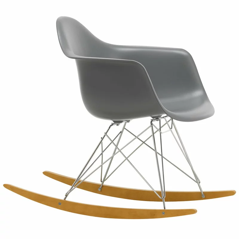 Vitra Sedia A Dondolo Eames RAR, Granite Grey - Cromo - Acero 1 Vitra Sedia A Dondolo Eames RAR, Granite Grey - Cromo - Acero