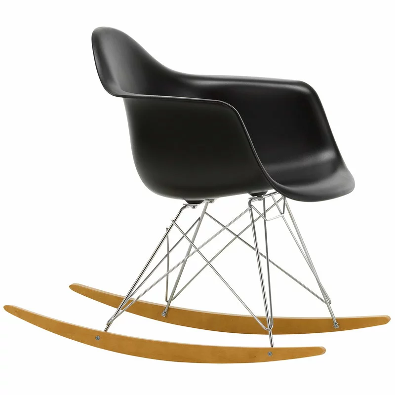 Vitra Sedia A Dondolo Eames RAR, Deep Black - Cromo - Acero 1 Vitra Sedia A Dondolo Eames RAR, Deep Black - Cromo - Acero