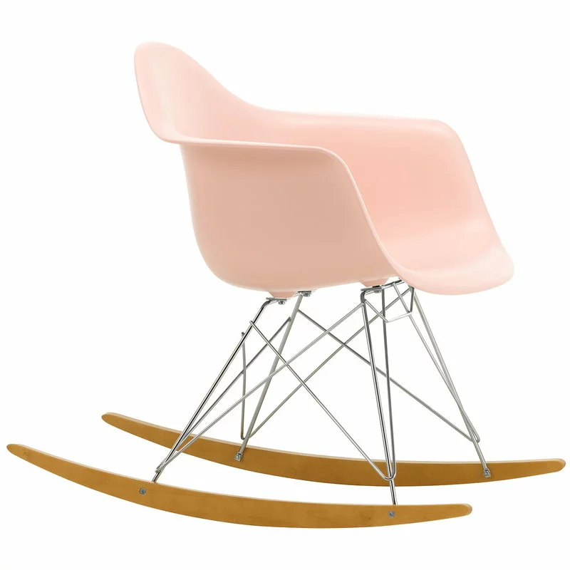 Vitra Sedia A Dondolo Eames RAR, Pale Rose - Cromo - Acero 1 Vitra Sedia A Dondolo Eames RAR, Pale Rose - Cromo - Acero