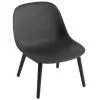 Muuto Poltrona Fiber, Gambe In Legno, Nera