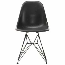 Vitra Sedia Eames DSR Fiberglass, Elephant Hide Grey - Nero