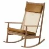 Warm Nordic Sedia A Dondolo Swing, Teak - Pelle Cognac Nevada
