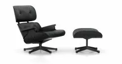 Vitra Poggiapiedi Eames Lounge Ottoman, Frassino Nero - Pelle Nera -Sedie negozio 1047526 Lounge Chair XL Black Ash Leather Premium Asphalt 67 002 master