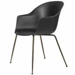 Gubi Sedia Bat, Nero - Gambe Ottone Antico