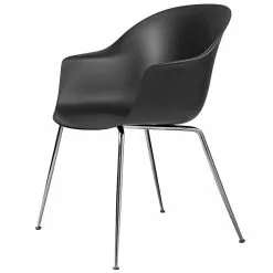 Gubi Sedia Bat, Nero - Gambe Cromo