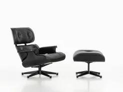 Vitra Eames Lounge Chair, Nuove Dim., Frassino Nero - Pelle Nera 10 Vitra Eames Lounge Chair, Nuove Dim., Frassino Nero - Pelle Nera -Sedie negozio 109314 Lounge Chair Ottoman ash black master 2