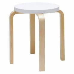 Artek Sgabello Aalto E60, Bianco - Betulla