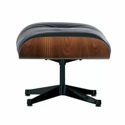 Vitra Poggiapiedi Eames Lounge Ottoman, Noce - Pelle Nera