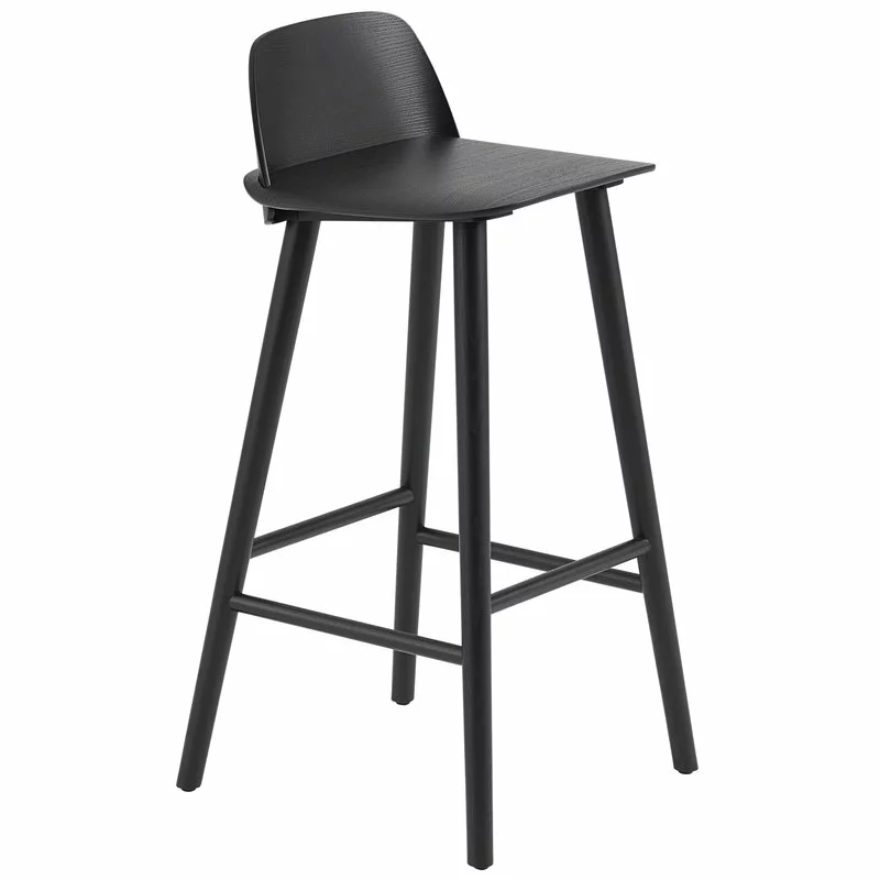 Muuto Sgabello Da Bar Nerd, 75 Cm, Nero 1 Muuto Sgabello Da Bar Nerd, 75 Cm, Nero