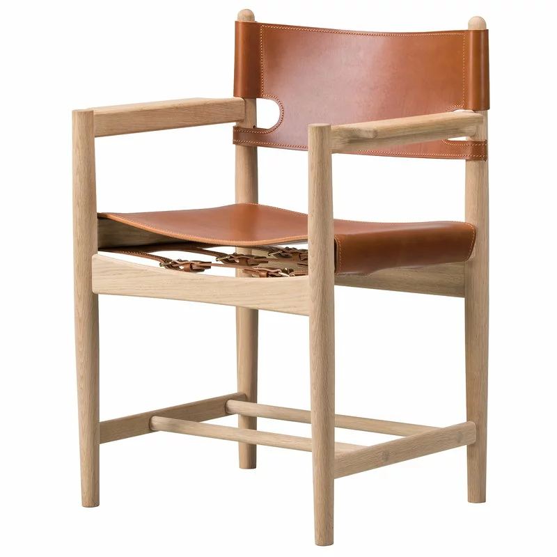 Fredericia The Spanish Dining Chair Con Braccioli, Pelle Cognac 1 Fredericia The Spanish Dining Chair Con Braccioli, Pelle Cognac