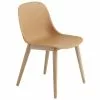 Muuto Sedia Da Pranzo Fiber, Gambe In Legno, Ocra - Rovere