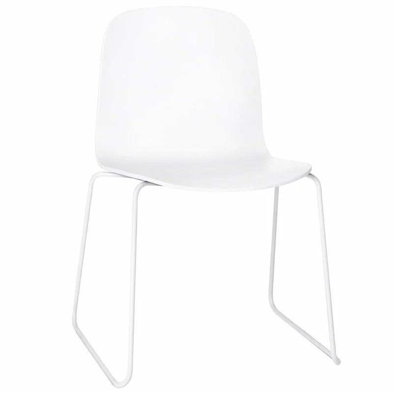 Muuto Sedia Visu, Base A Slitta, Bianca 1 Muuto Sedia Visu, Base A Slitta, Bianca