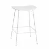 Muuto Sgabello Da Bar Fiber, 65 Cm, Gambe In Tubolare, Bianco