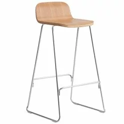 Normann Copenhagen Just Barstool 75 Cm, Con Schienale, Rovere - Cromo