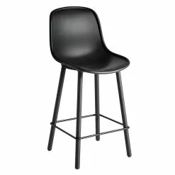 Hay Sgabello Da Bar Neu 12, Soft Black - Rovere Nero - Nero