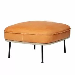 Fogia Poggiapiedi Lyra, Acciaio Nero - Pelle Cognac