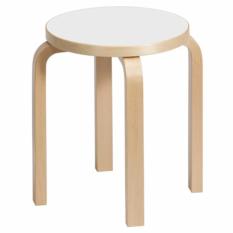 Artek Sgabello Aalto E60, Laminato Bianco 1 Artek Sgabello Aalto E60, Laminato Bianco