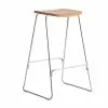 Normann Copenhagen Just Barstool 65 Cm, Senza Schienale, Rovere - Cromo
