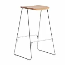 Normann Copenhagen Just Barstool 65 Cm, Senza Schienale, Rovere - Cromo