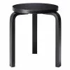 Artek Sgabello Aalto 60, Nero Laccato