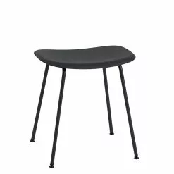 Muuto Sgabello Fiber, Gambe In Tubolare, 45 Cm, Nero