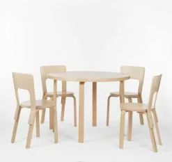 Artek Sedia Aalto 66, Betulla 9 Artek Sedia Aalto 66, Betulla -Sedie negozio 1846696 Chair66 clear lacquer Aalto Table round 90A clear lacquer master