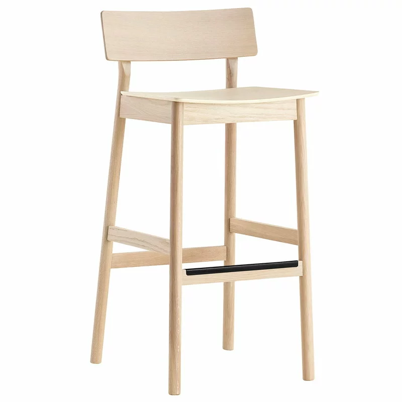 Woud Sgabello Da Bar Pause 2.0, 75 Cm, Rovere Laccato Bianco 1 Woud Sgabello Da Bar Pause 2.0, 75 Cm, Rovere Laccato Bianco