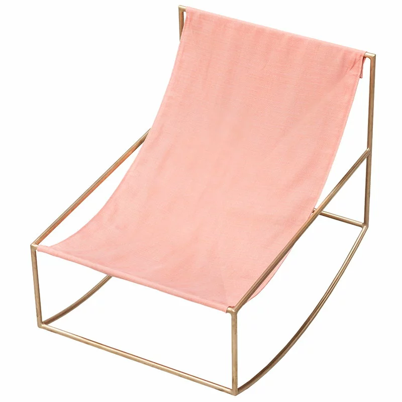 Valerie_objects Rocking Chair, Ottone - Rosa 1 Valerie_objects Rocking Chair, Ottone - Rosa