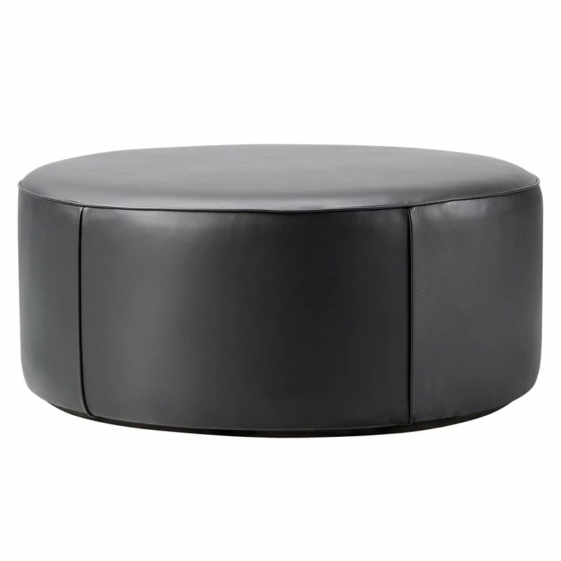 Fredericia Pouf Mono 90 Cm, Pelle Nera 1 Fredericia Pouf Mono 90 Cm, Pelle Nera