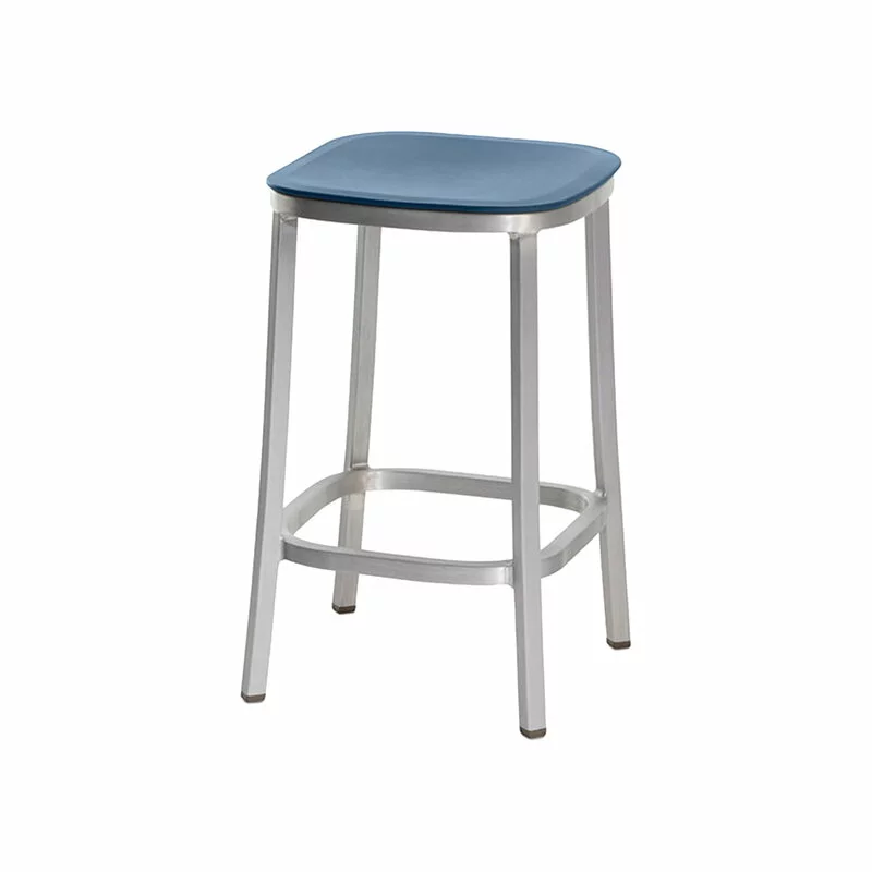 EMECO Sgabello Da Bar 1 Inch 62 Cm, Alluminio - Blu 1 EMECO Sgabello Da Bar 1 Inch 62 Cm, Alluminio - Blu