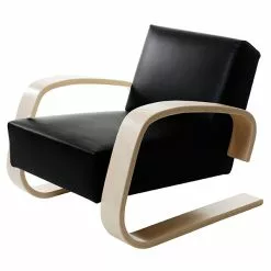 Artek Poltrona Aalto 400, Pelle Nera