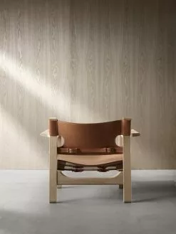 Fredericia The Spanish Chair, Pelle Cognac - Rovere Laccato -Sedie negozio 2019 07 01 Fredericia48602