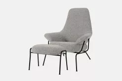 Hem Ottomana Hai, Bouclé Grigio 5 Hem Ottomana Hai, Bouclé Grigio -Sedie negozio 20266HaiLoungeChair OttomanPebble01 2048x2048