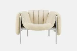 Hem Poltrona Puffy, Bouclé Bianco Naturale - Acciaio Inox 9 Hem Poltrona Puffy, Bouclé Bianco Naturale - Acciaio Inox -Sedie negozio 20295 Puffy Lounge Chair Eggshell Stainless 02 2048x2048