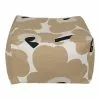 Marimekko Pouf Unikko Puffi, Bianco Naturale - Beige - Blu Scuro