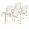 Gubi Sedia Beetle, Ottone - Alabaster White, Set Di 4