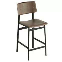 Muuto Sgabello Da Bar Loft 65 Cm, Nero - Tinto Marrone Scuro