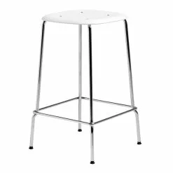 Hay Sgabello Da Bar Soft Edge 85, Cromo - Bianco