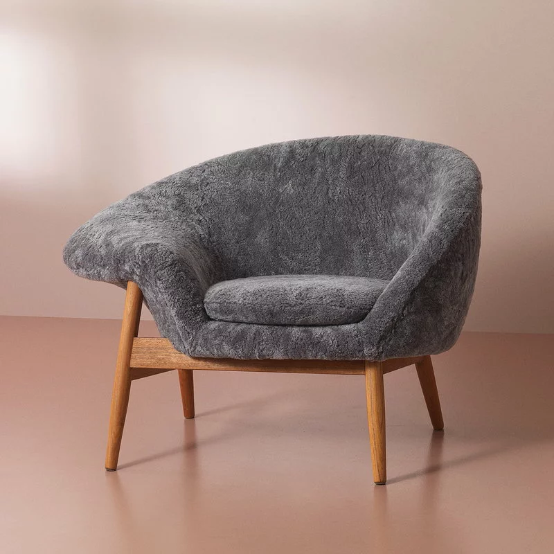 Warm Nordic Poltrona Fried Egg, Pelle Di Pecora Scandinavian Grey 4 Warm Nordic Poltrona Fried Egg, Pelle Di Pecora Scandinavian Grey - immagine 4