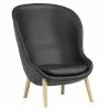 Normann Copenhagen Poltrona Hyg, Alta, Rovere - Pelle Ultra Nera