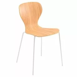 Viccarbe Sedia Ears, Metallo Bianco - Rovere Opaco