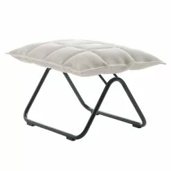 Woodnotes Poggiapiedi K, Stretto, Base Tubolare Nero Opaco, Stone/bianco