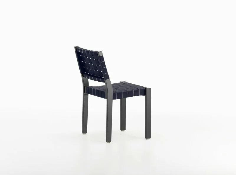 Artek Sedia Aalto 611, Nera - Fettuccia Nero/blu 2 Artek Sedia Aalto 611, Nera - Fettuccia Nero/blu - immagine 2