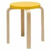 Artek Sgabello Aalto E60, Giallo - Betulla