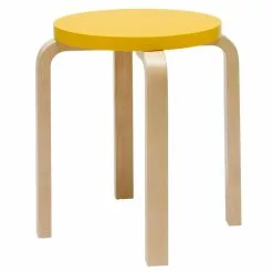 Artek Sgabello Aalto E60, Giallo - Betulla