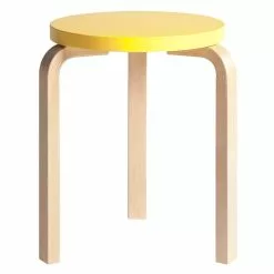 Artek Sgabello Aalto 60, Giallo - Betulla